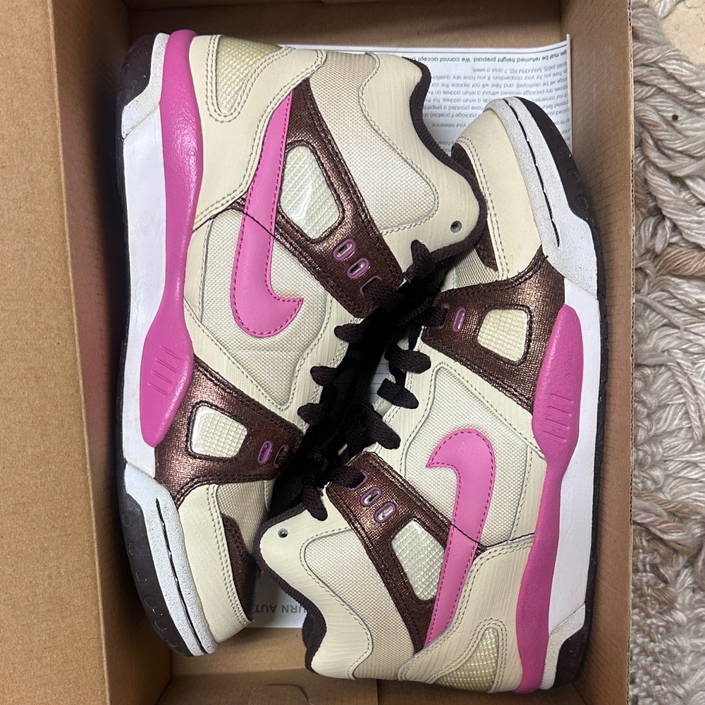 NIKE AIR High-Tops with Pink and Cream Design
